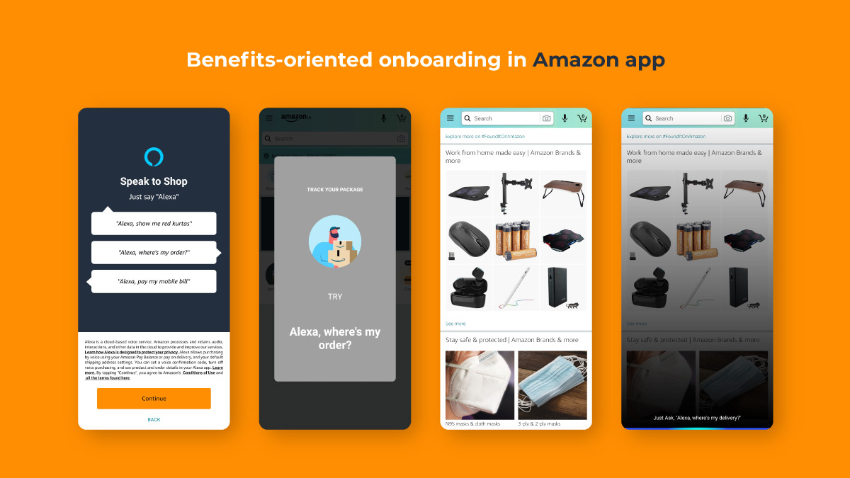 Amazon Alexa: benefits-oriented onboarding UX