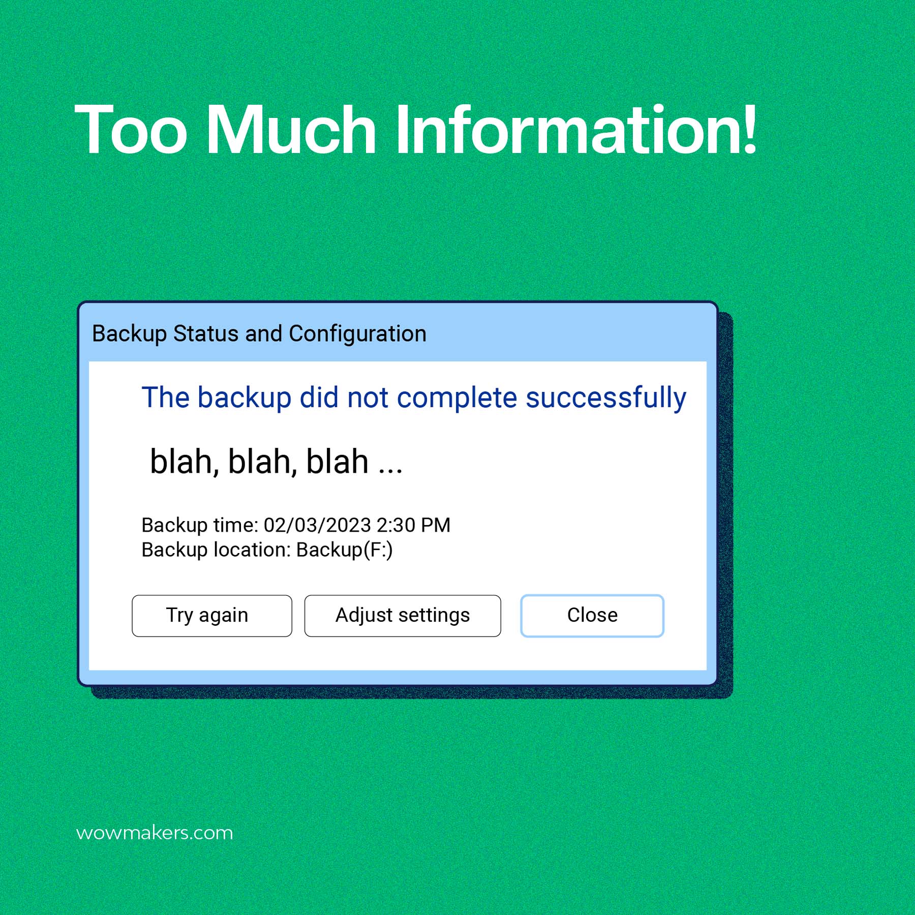user friendly error messages - Too much info