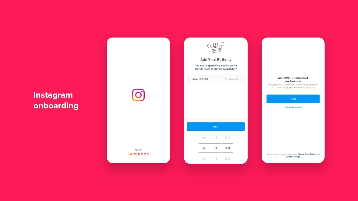 Instagram UX: user onboarding example