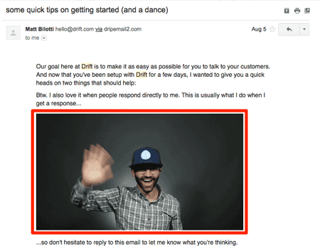 Drift’s Email with video