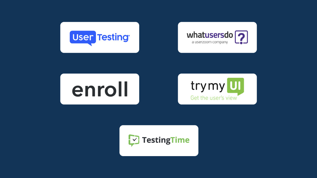 First click tracking tools - Usertesting, Whatusersdo, Enroll, TrymyUI, Testingtime