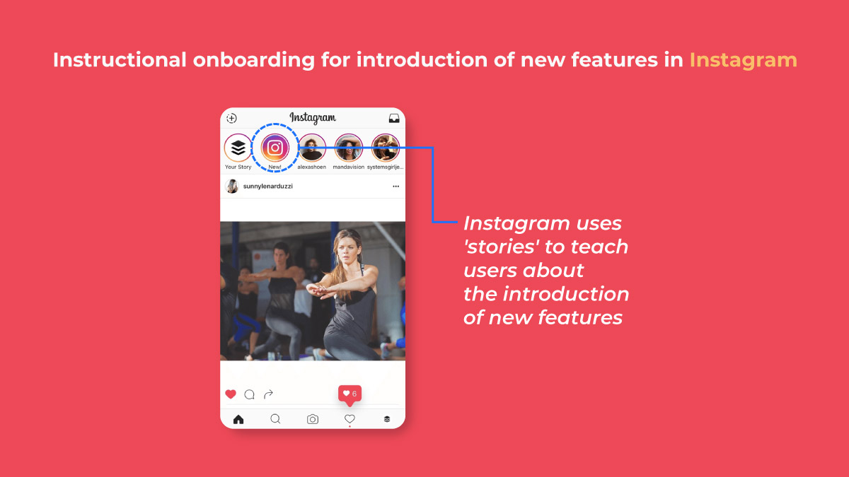 Instagram: Instructional on boarding UX design